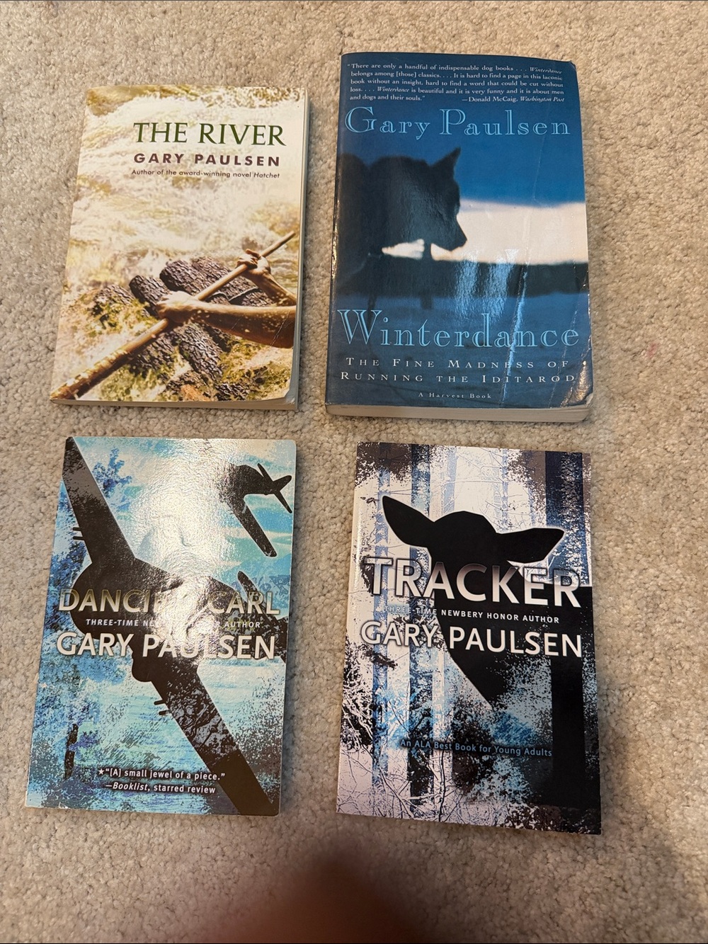 Set of 4 Paper Back Gary Paulsen Books
